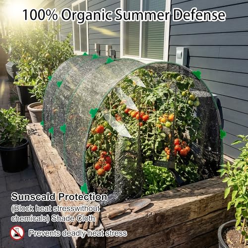 Garden Hoops for Raised Beds, Splinter-Free Fiberglass Greenhouse Hoops Grow Tunnel, 36 Pcs Adjustable Frame for Row Cover & Bird Netting, Rust-Proof DIY Outdoor Plant Stakes