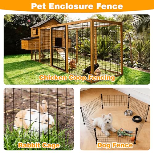 Black PVC Coated Welded Wire Fencing, 72in High x 100ft Long, 2 inch x 2 inch 16GA 2/3/4/5/6 Ft Tall Welded Wire Fence Rolls, Black Metal Garden Fence Wire Roll Garden Fencing for Yard - color: Black, size: 2"x2" 16GA 72" x 100'