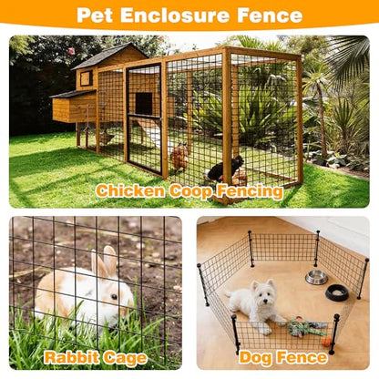 Black PVC Coated Welded Wire Fencing, 72in High x 100ft Long, 2 inch x 2 inch 16GA 2/3/4/5/6 Ft Tall Welded Wire Fence Rolls, Black Metal Garden Fence Wire Roll Garden Fencing for Yard - color: Black, size: 2"x2" 16GA 72" x 100'