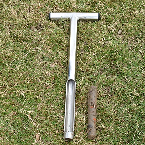 Soil Probe 16 Inch with 2 Bags, Soil Sample Probe for Lawn House Plants, T-Handle Soil Sampler Probe Rod, Stainless Steel Soil Test Kits Tool for Soil Sampling - size: 16"