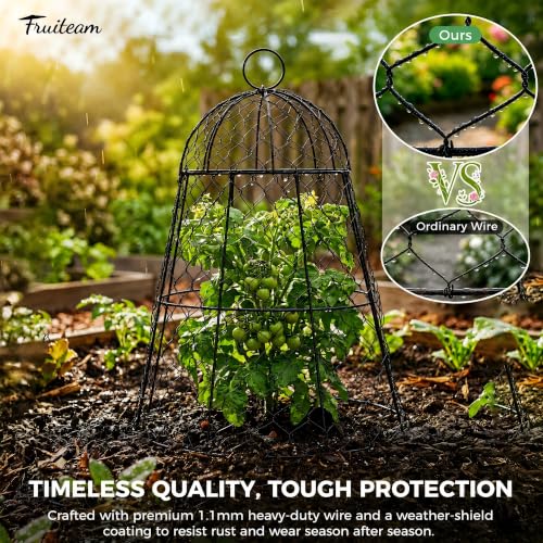 FRUITEAM 6-Pack Large Wire Plant Protectors, 13"x15.8"H Garden Cloches - size: 6 Pcs