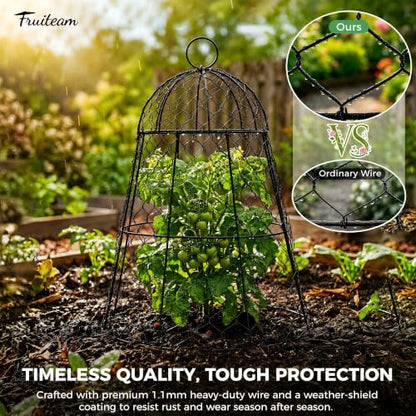 FRUITEAM 6-Pack Large Wire Plant Protectors, 13"x15.8"H Garden Cloches - size: 6 Pcs