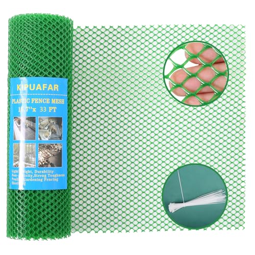 Pet Proof Barrier Net, Green Plastic Chicken Wire Mesh Fencing 15.7IN x 33FT, Balcony Cat Safety Net & Garden Snake Barrier, Heavy Duty Protection for Chicken Coops, Rabbit Hutches, Dog Kennels - color: Green, size: 15.7 IN * 33 FT
