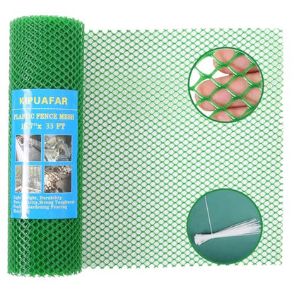 Pet Proof Barrier Net, Green Plastic Chicken Wire Mesh Fencing 15.7IN x 33FT, Balcony Cat Safety Net & Garden Snake Barrier, Heavy Duty Protection for Chicken Coops, Rabbit Hutches, Dog Kennels - color: Green, size: 15.7 IN * 33 FT