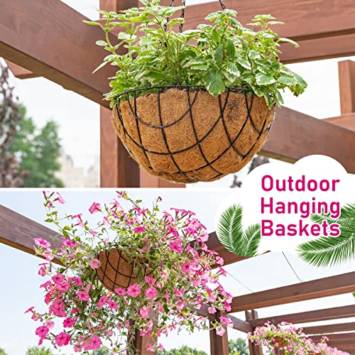 Riare 6 Pack 12 Inch Coco Liners for Planters, Round Hanging Baskets Liners - size: 12inch
