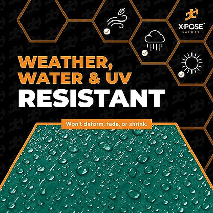 Heavy Duty Poly Tarp - 5' x 7' Bulk (25-Pack) - 10 Mil Thick Waterproof, UV Blocking Protective Cover - Reversible Green and Black - Laminated Coating - Grommets - by Xpose Safety - color: Green/Black, size: 5 Feet X 7 Feet (25pk)