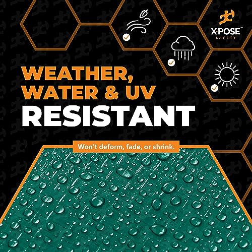 Heavy Duty Poly Tarp - 6' X 8' - 10 Mil Thick Waterproof, UV Blocking Protective Cover - Reversible Silver and Black - Laminated Coating - Grommets - by Xpose Safety - color: Green/Black, size: 6 Feet X 8 Feet