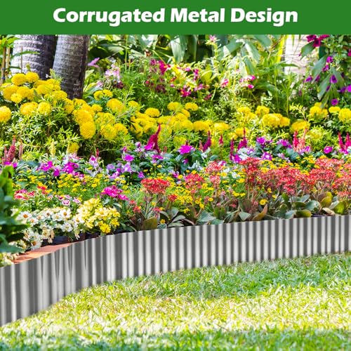 100ft Landscape Edging, 3in Tall Corrugated Metal Garden Border