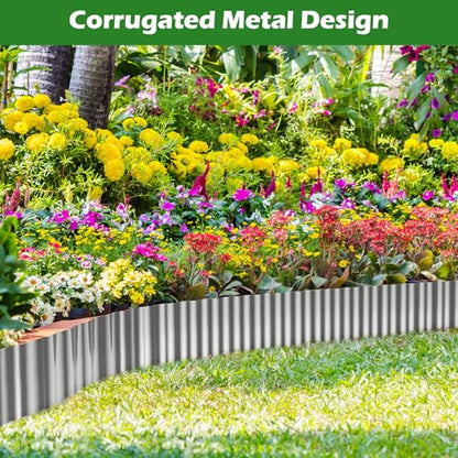 100ft Landscape Edging, 3in Tall Corrugated Metal Garden Border