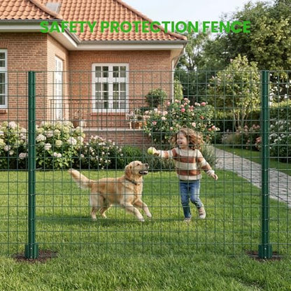 DoCred Welded Wire Fence 35.4inx 50ft, PVC Anti-Rust Coated Metal Wire Mesh - color: Green, size: 35.4Inch x 50FT