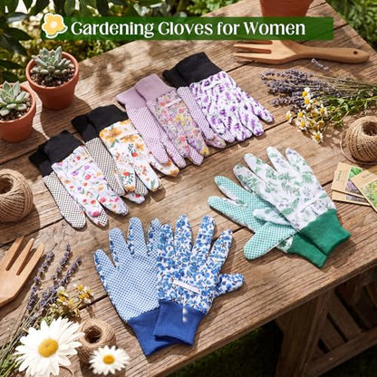 Cutecrop 9.5" Gardening Glove for Women, Floral PVC Grip - style: Pastel