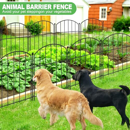 Decorative Garden Fence, 40-Pack Rustproof Animal Barrier, 17 in x 40 ft - size: 40 Panels-17in(H)x40ft(L)