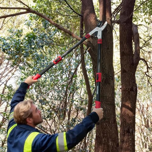 HAUTMEC Anvil Loppers for Tree Trimming Heavy Duty, Extendable 27-37'' Garden Loppers with Compound Action System, 2" Cutting Capacity, Labor-Saving Tree Trimmer for Yard, Lawn Branch Cutter - color: Loppers