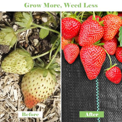FEED GARDEN 3FT x 50FT Landscape Fabric Weed Barrier Fabric, Heavy Duty Weed Control Mat, Weed Blocker Ground Cover Geotextile Fabric for Gardening - size: 3FTx50FT