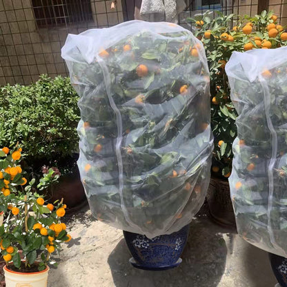 Agfabric Bird Netting 39" Hx39 W Garden Netting Insect Pest Barrier,Plant Cover Fruit Tree Netting Mesh Protection Bag with Drawstring,White - color: 1pack, size: 39"x39"