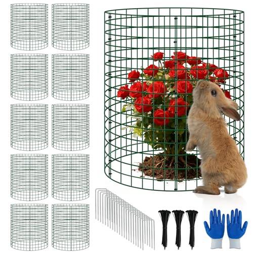 10 Pack 12x16 Inch Metal Plant Protector Cages, Garden Animal Barriers - color: 10 Pack, size: 12x16 IN