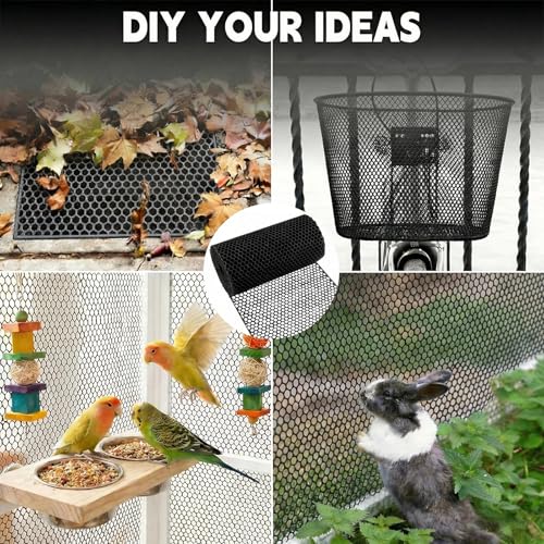 Plastic Chicken Wire Fencing 15.7IN x 66FT,Pet Barrier Netting,Durable Garden Mesh Fence Animal Barrier for Dogs, Rabbits, Poultry & Plant Protection,Black - color: Black, size: 15.7INx66FT