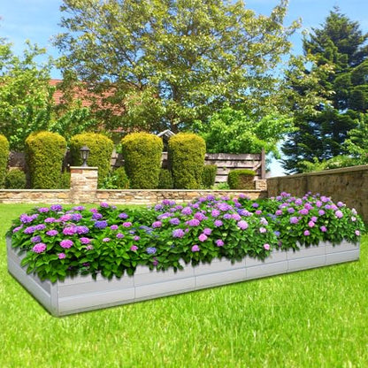 Galvanized Raised Garden Bed Kit, 16x3x1FT Metal Raised Garden Beds for Vegetables - size: 16*3*1FT