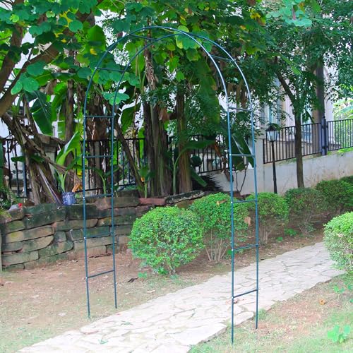 7.9 Ft H x 4.6 Ft W Green Metal Pergola Arbor for Various Climbing Plant Wedding Garden Arch Bridal Party Decoration Wide Arbor - color: Green