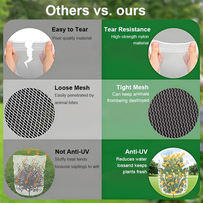 Bird Netting for Garden, Netting for Plant with Drawstring (2.6*3.3 Ft), Garden Netting Pest Barrier for Tomatoes, Citrus, Blueberry Bushes, Protect Fruits Vegetables Flowers from Insect Bird Eating