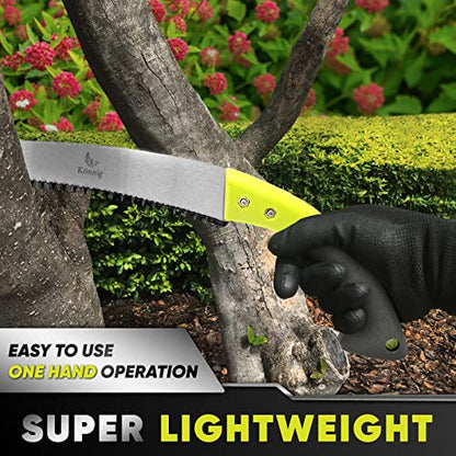 Professional Heavy Duty Pruning Saw (RAZOR SHARP 14" CURVED BLADE) Comfort Handle with Saw Blade Enclosure - size: 14" Curved