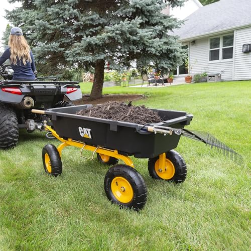 CAT 7 cu ft Dual Side Dump Cart with 1200lbs Load Capacity