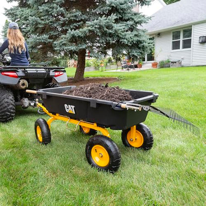 CAT 7 cu ft Dual Side Dump Cart with 1200lbs Load Capacity