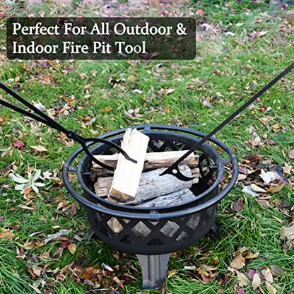 40in Fire Log Tongs Firewood Grabber and Fire Poker Set - size: 40in fire tongs poker set