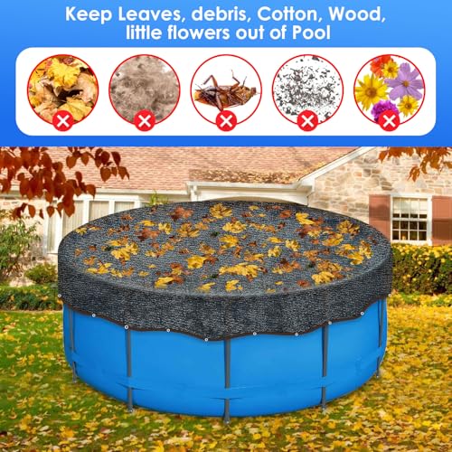 18ft Round Pool Leaf Net Cover - Above Ground Pool Cover, Black - size: 18ft