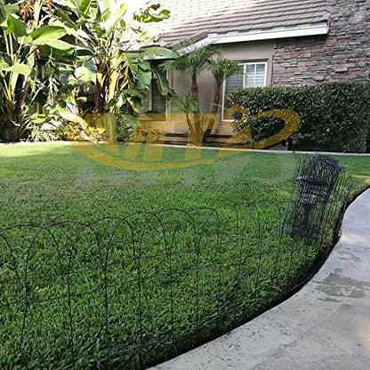 14 inch(H) x 20 feet(L) Black Garden Border Edging Folding Fence Roll Scroll Top Rolled Yard Fencing Garden Fence, Metal Wire Garden Fence for Outdoor,Yard Landscape Patio,Flower Bed Edging - size: 14"x20' Black 1pack
