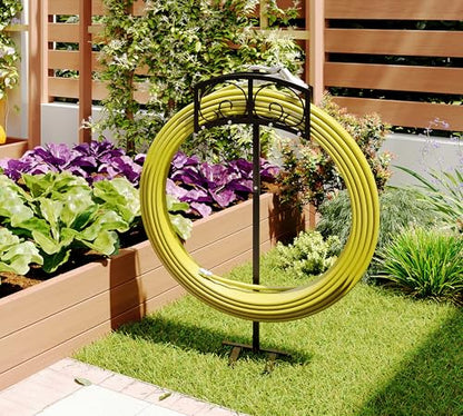 Fire Beauty Freestanding Garden Hose Holder Stake for Lawn Yard Storage