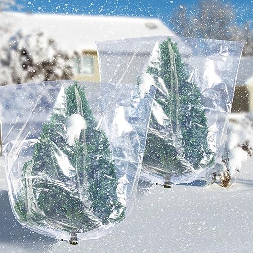 ANPHSIN 2Pcs 71"x83" Extra Large Winter Plant Cover Freeze Protection - size: 83"H, 71" Opening