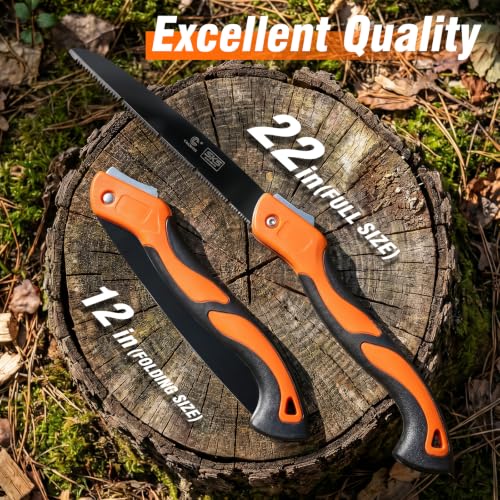 Hand Saw for Tree, 12 inch Folding Saw,Pruning Saws with High-Manganese Steel Teeth for Smooth and Precise Cuts. Handsaws for Camping, Gardening, Carpentry Camping Saw Portable. (orange) - color: Orange