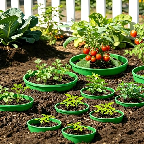 EBaokuup 6 Pcs 7 Inch Planting Grow Rings-Planting Protective Round Edging to Separate Rock and Pest-Planting Rings for Vegetables, Herbs and Flowers - color: 7 Inch