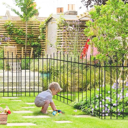 36” x 12’ No-Dig Metal Garden Fence with Stakes, Panels Fencing for Dogs - size: Roman Col 36″H x 12ft (6Panels)