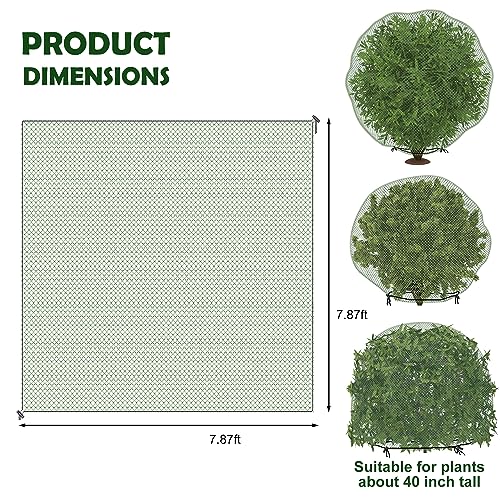 3Pcs Deer Netting for Shrubs, 7.8' x 7.8' Reusable Deer Plant Netting Cover - style: 3 Pcs