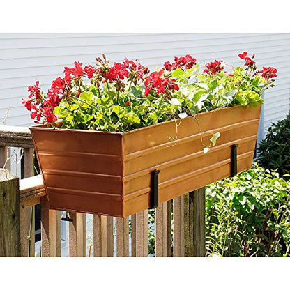 Achla Designs C-21C Plated Flower Box, Window Flowerbox Planter, Large, Copper - color: Copper, size: Large