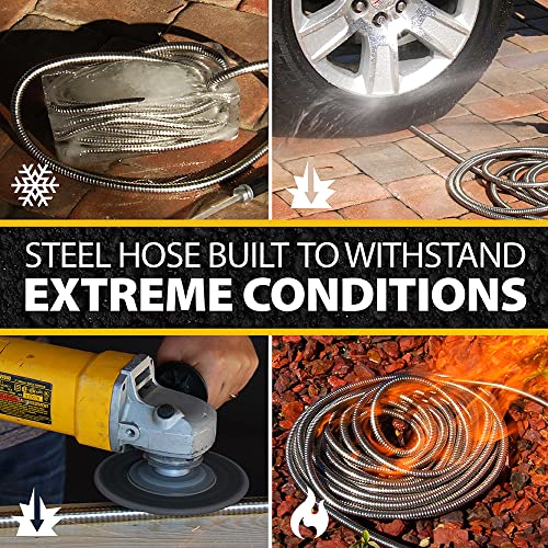 BIONIC STEEL 75 Ft Garden Hose 304 Stainless Steel, 75 Ft Water Hose, Super Tough & Flexible Metal Hose, Lightweight, Crush Resistant Fittings, Kink & Tangle Free, Rust Proof, Easy to Use & Store - size: 75'