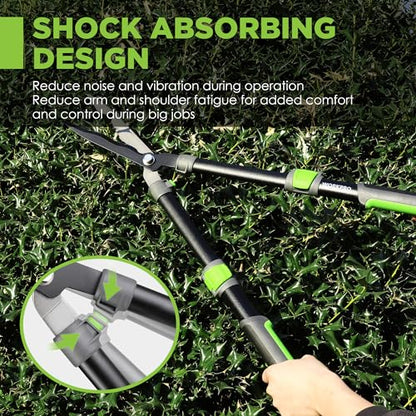 WORKPRO Extendable Hedge Shear, 25"-33" Manual Hedge Clipper/Bush Cutter - size: 25"-33"