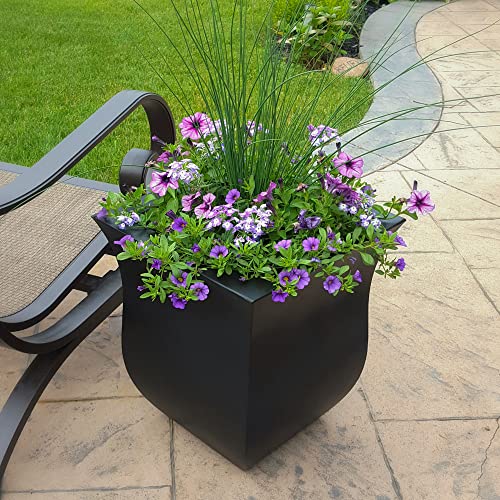 Mayne 5873-B Polyethylene Planter, Black 16x16 - color: Black