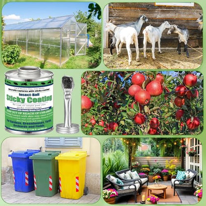 1 Pack Sticky Coating Insect Trap with Brush, Tree Barrier,16 Oz - size: 16 oz