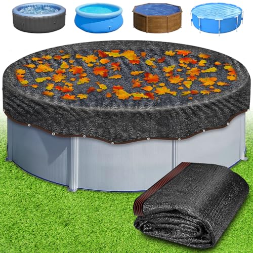 Pool Leaf Net Covers - 15ft Round, Black - size: 15ft