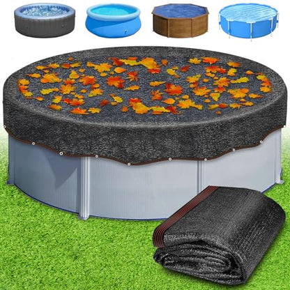 18ft Round Pool Leaf Net Cover - Above Ground Pool Cover, Black - size: 18ft