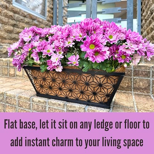 LaLaGreen Garden Wall Planter (16 in, 2 Pack) Black Patio Window Flower Box - size: 16" (41cm) x 2 pack