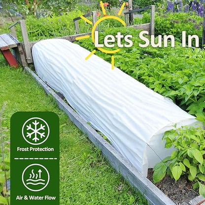 Gardzen 1.5 oz Plant Covers Freeze Protection - size: 10' x 20'