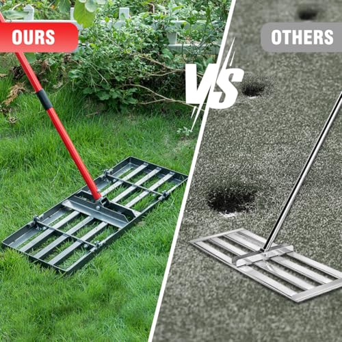 Zenhosit Lawn Leveling Rake - Lawn Leveler with 78" Adjustable Steel Handle, 30"x10" Ground Plate for Yard, Grass, Level Soil, Dirt Ground or Golf Field