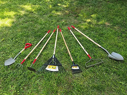 GardenAll Rake Shovel Set 7-Piece Long Handle Garden Tools Set, Include Shovel Rake Hoe,Gardening Tools for Women,Lightweight Ergonomic Wood Handle Yard Work Set