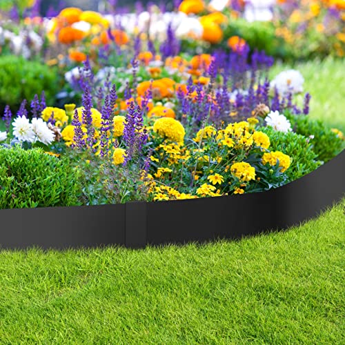 20ft. 40" L × 4" H Metal Landscape Edging, 6 Pack Garden Border - color: Black, size: 4 Inch