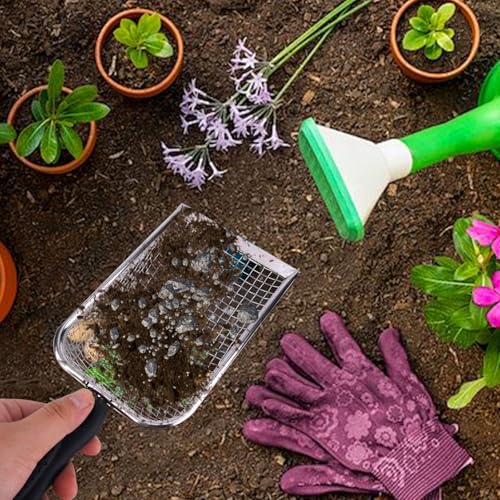 4 Pcs Gardening Soil Sifter with Handle - color: 4 Set