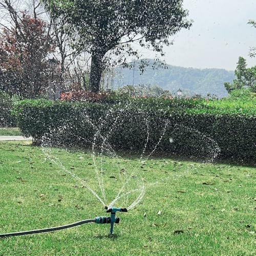 Kadaon Garden Sprinkler, 360 Degree Rotating Lawn Sprinkler Large Area Coverage - Adjustable, Weighted Gardening Watering System